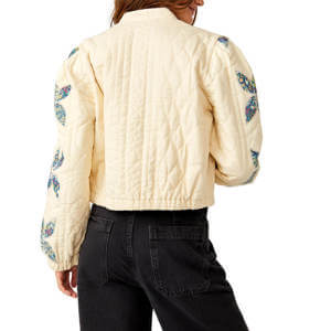 Free People Teal Combo Quinn Quilted Jacket